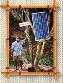 Chief Iouma with solar panel